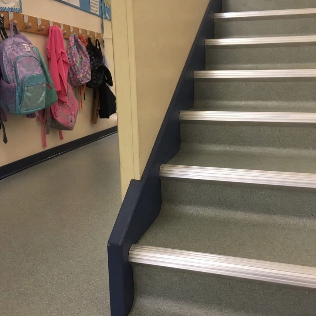 Customer photo review of Castellated Ramp Back Stair Nosing 3mm 71mm Tread Aluminium