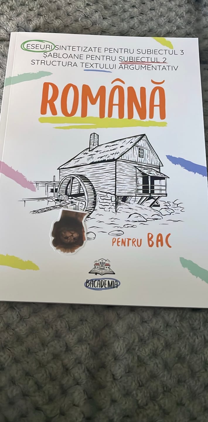 Customer photo review of Carte Română Bacalaureat Bacademia (temă și viziune, caracterizare, relație) - Ediția II