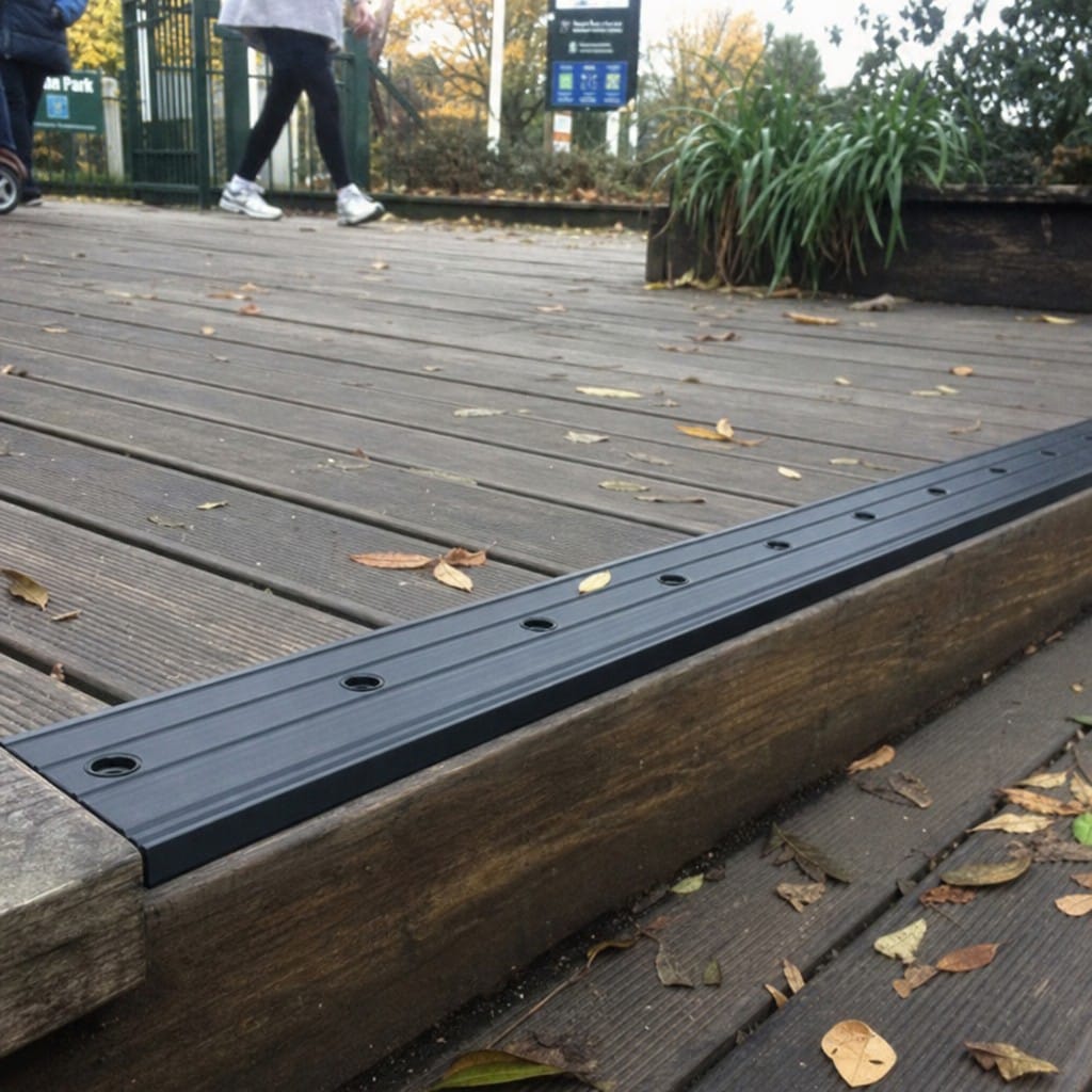 Customer photo review of Safety Decking Nosing 120x45x635mm Black Anti Slip Aluminium
