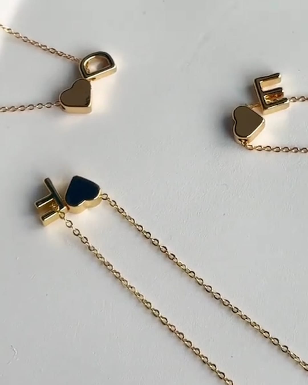 Customer photo review of Heart Initial Necklace