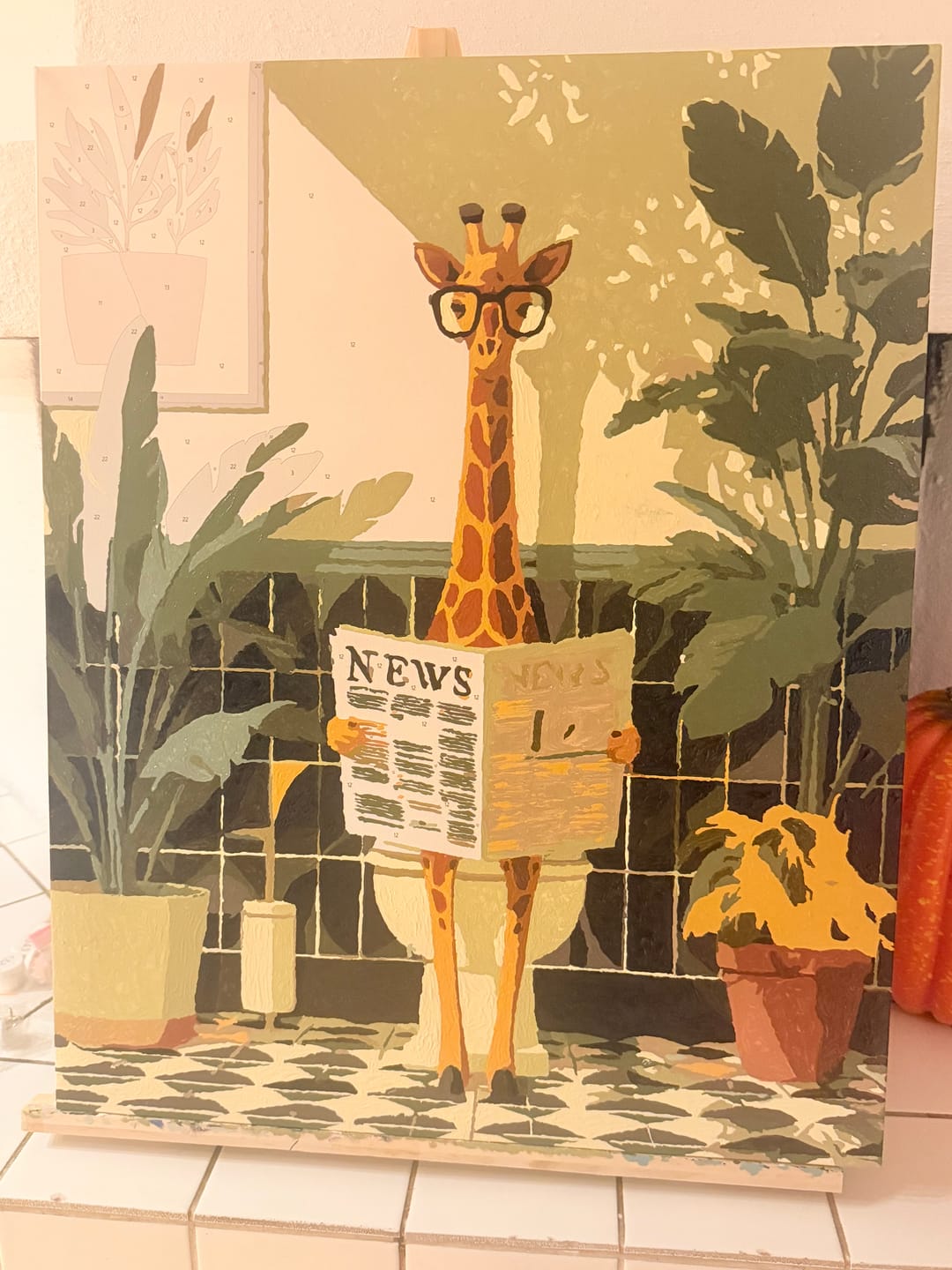 Customer photo review of Giraffe News | Paint by Number