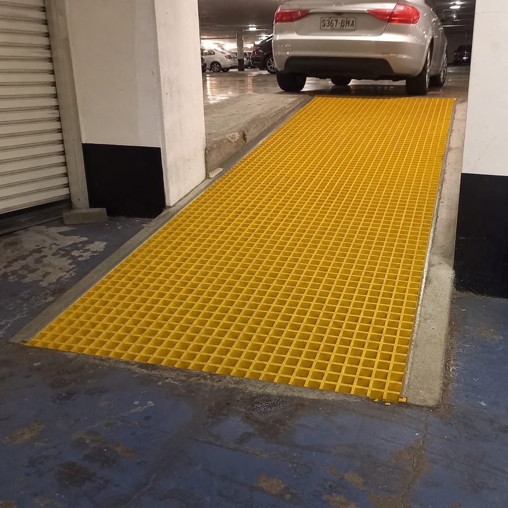 Customer photo review of GRP Open Mesh Grating 50mm Slip Resistant Ramps