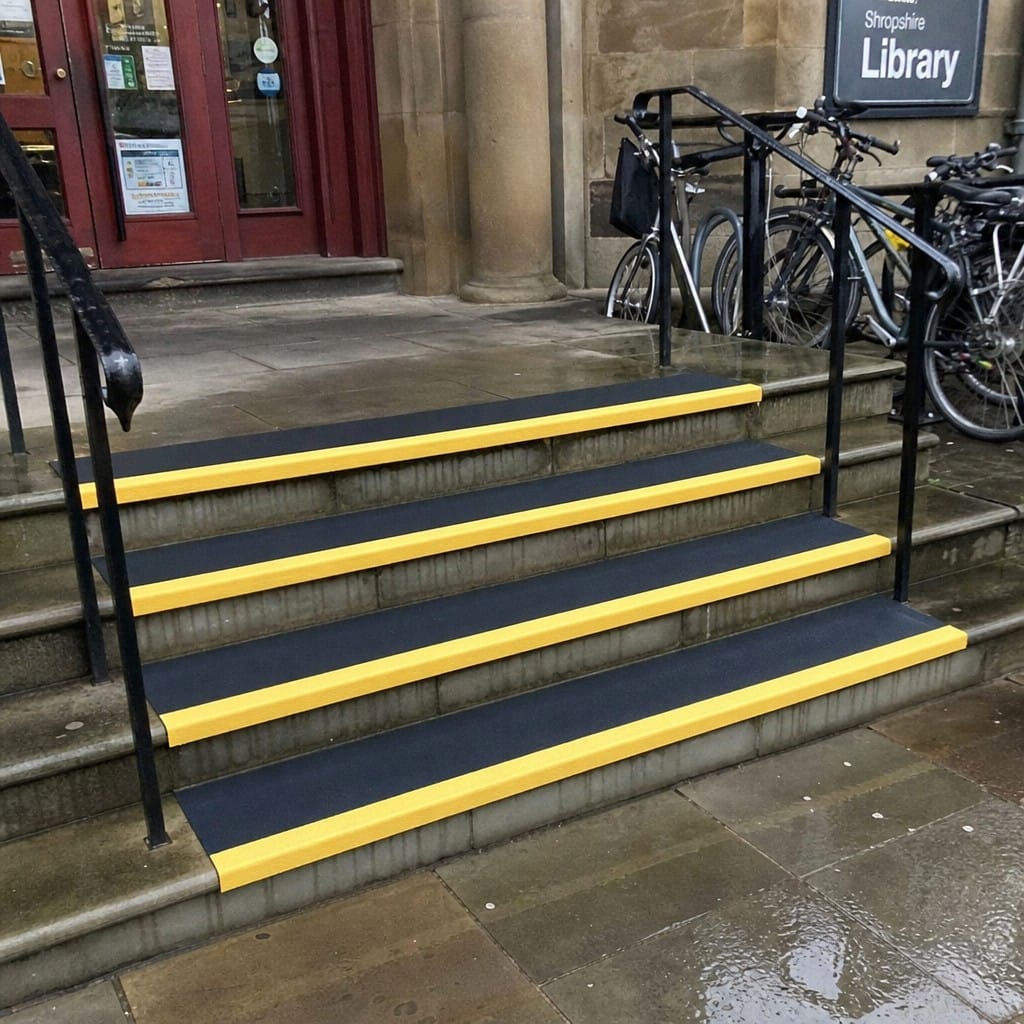 Customer photo review of GRP Anti Slip Stair Treads 10 Year Guarantee Gritted Surface