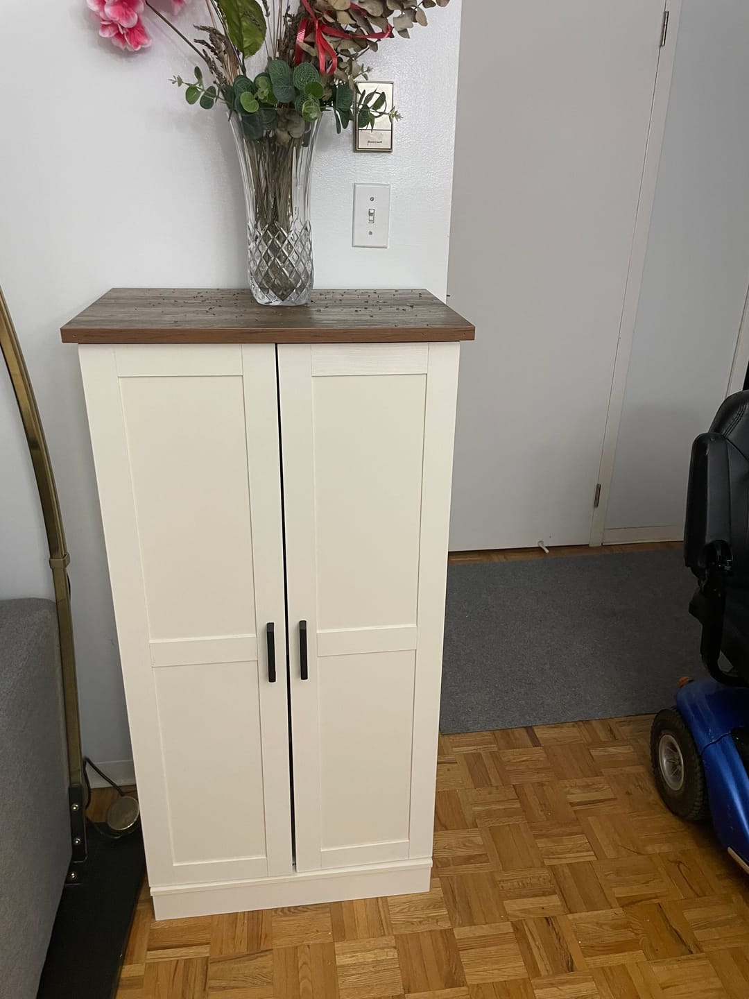 Customer photo review of Farmhouse Pantry Storage Cabinet - Cream White with Adjustable Shelves