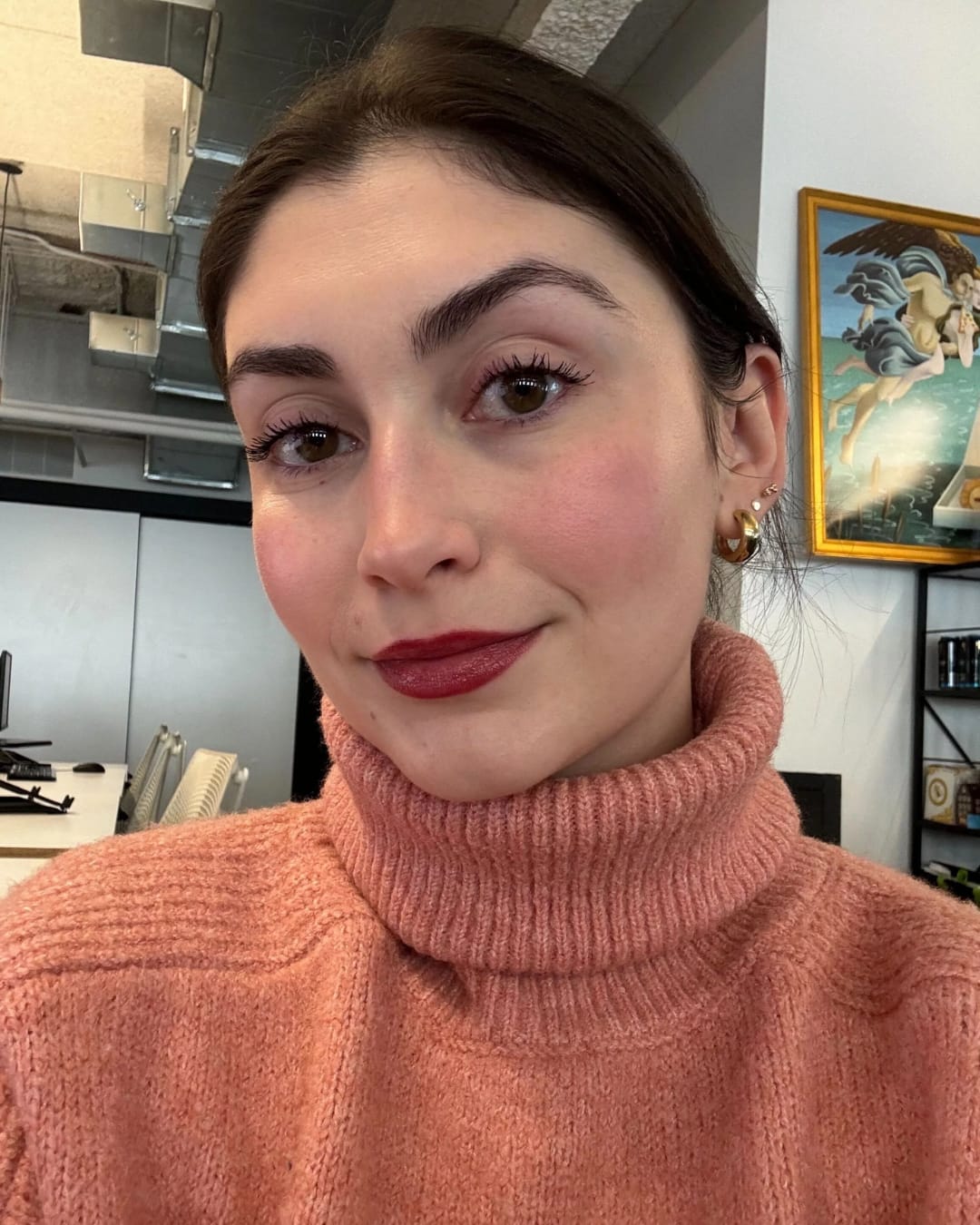 Customer photo review of Bee Stung Honey Lipstick