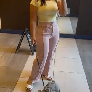 Customer photo review of Lace-up Trousers Loose-fit Drawstring Wide-leg Pants With Multiple Pockets
