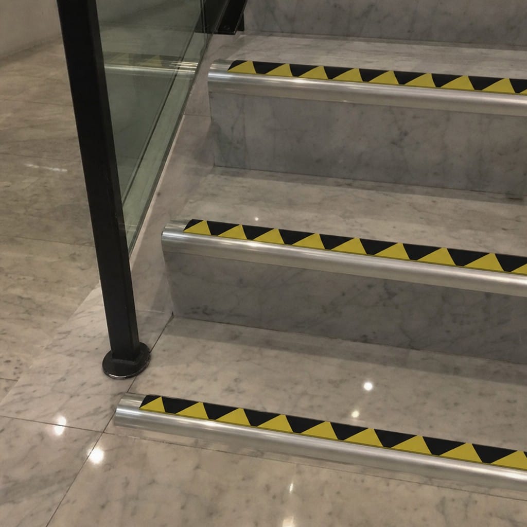 Customer photo review of Bullnose Aluminium Stair Nosing 2.44m Double Channel PVC