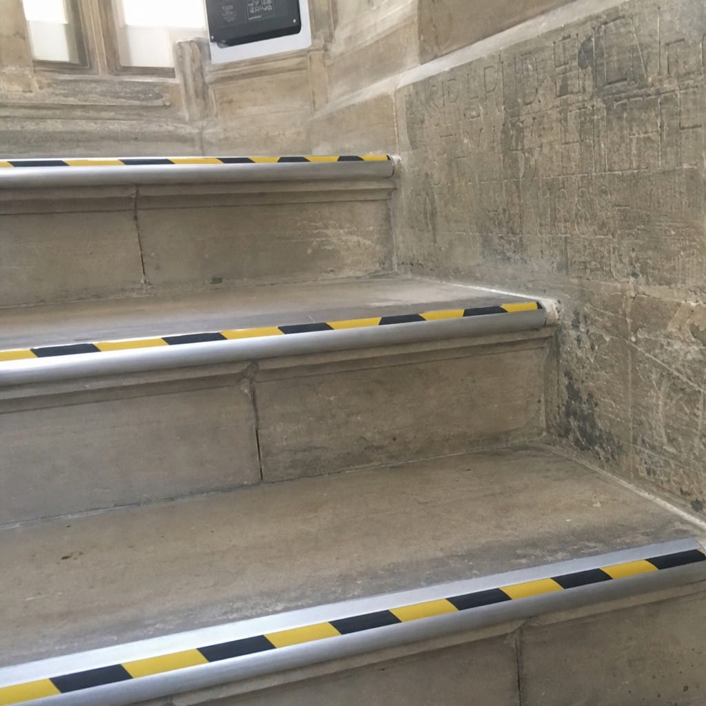 Customer photo review of Bullnose Aluminium Stair Nosing 2.44m Double Channel PVC