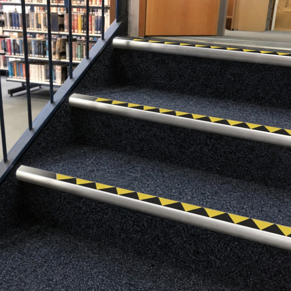 Customer photo review of Bullnose Aluminium Stair Nosing 2.44m Double Channel PVC