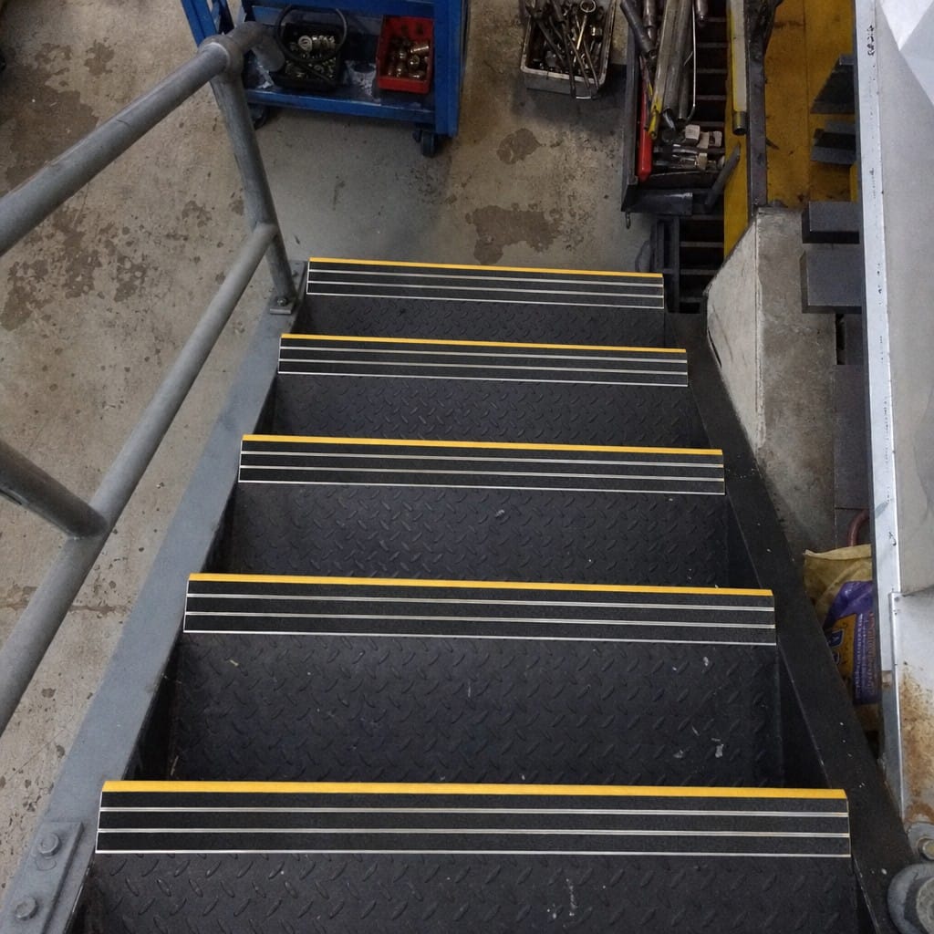 Customer photo review of Stair Tread Covers Aluminium Non Slip Resin Insert Commercial