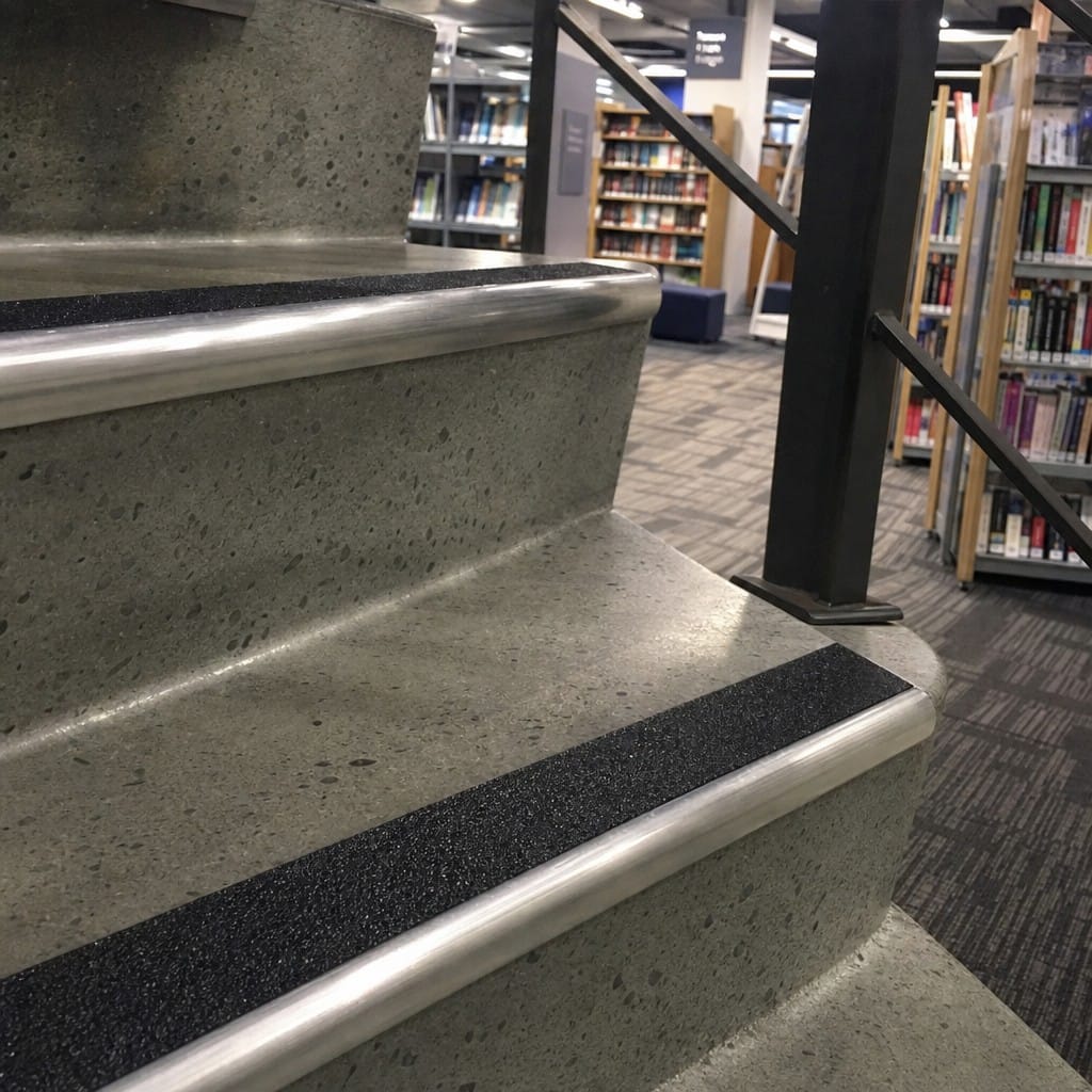 Customer photo review of Aluminium Stair Nosing 55mm Bullnose PVC Insert Indoor