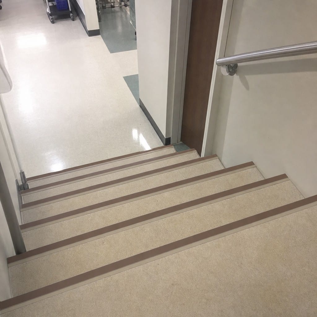Customer photo review of Rake Back Double Channel Stair Nosing 2.44m 93mm Vinyl