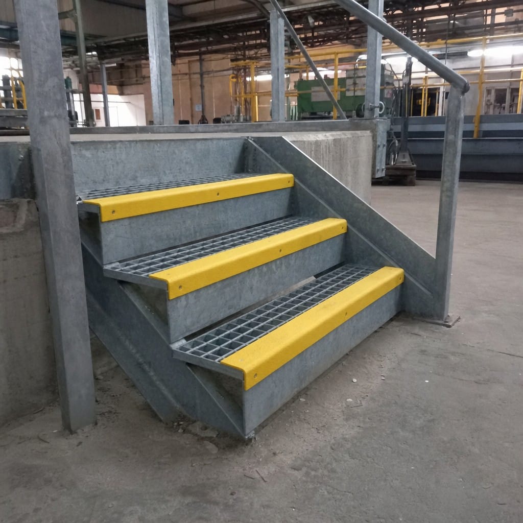Customer photo review of Commercial GRP Stair Nosing, Anti Slip Step Edge Trim for Concrete Steps