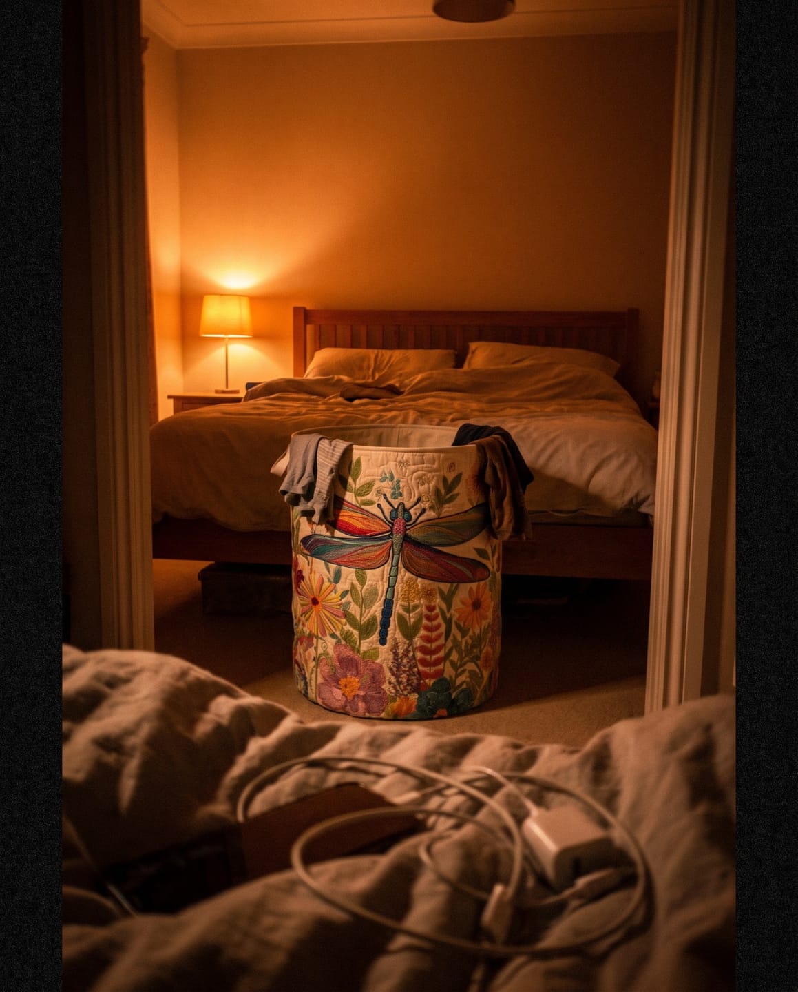 Customer photo review of Mily | Dragonfly Garden Laundry Basket