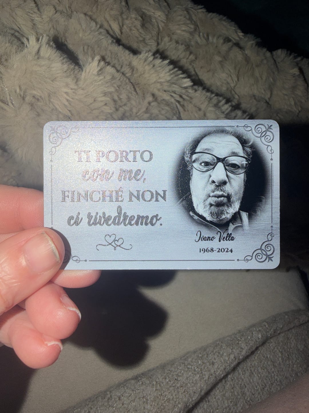 Customer photo review of Per sempre con te - Tessera personalizzata da portafoglio