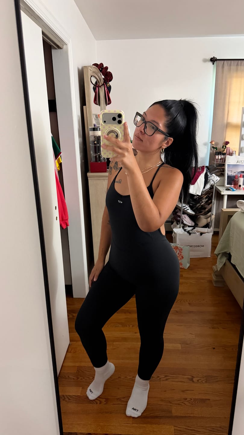 Customer photo review of The Bare Onesie Black