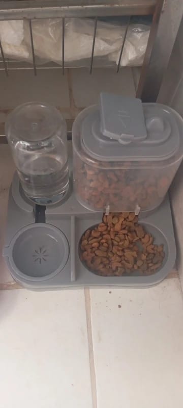Customer photo review of Dispensador de Agua y Comida para gatos 2 en 1 para Mascotas Grandes