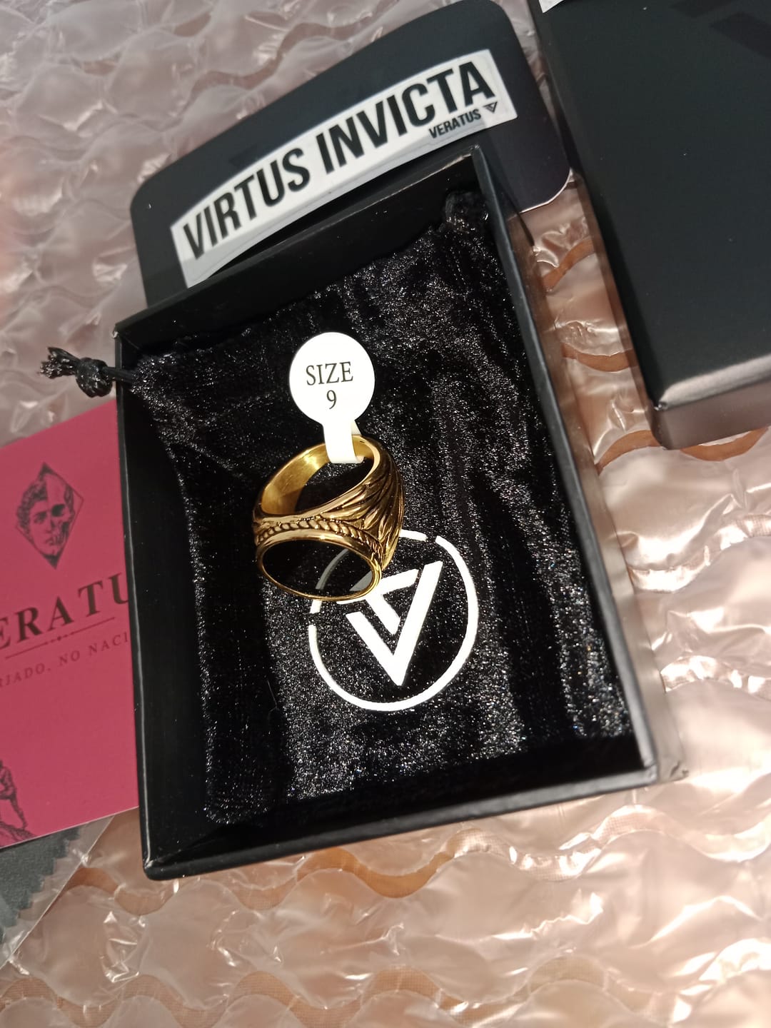 Customer photo review of Anillo Obsidiana Dorado