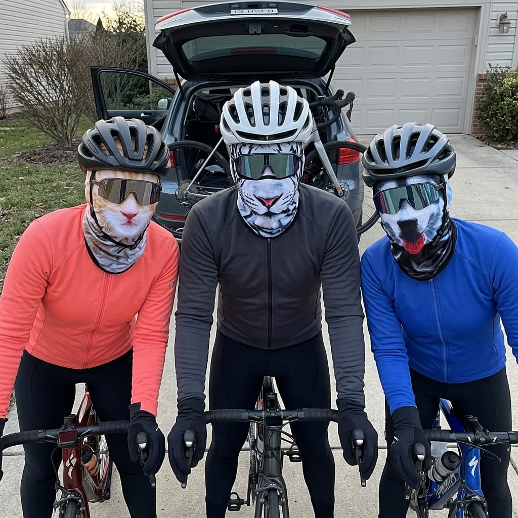 Customer photo review of Animal Masks for Winter Rides