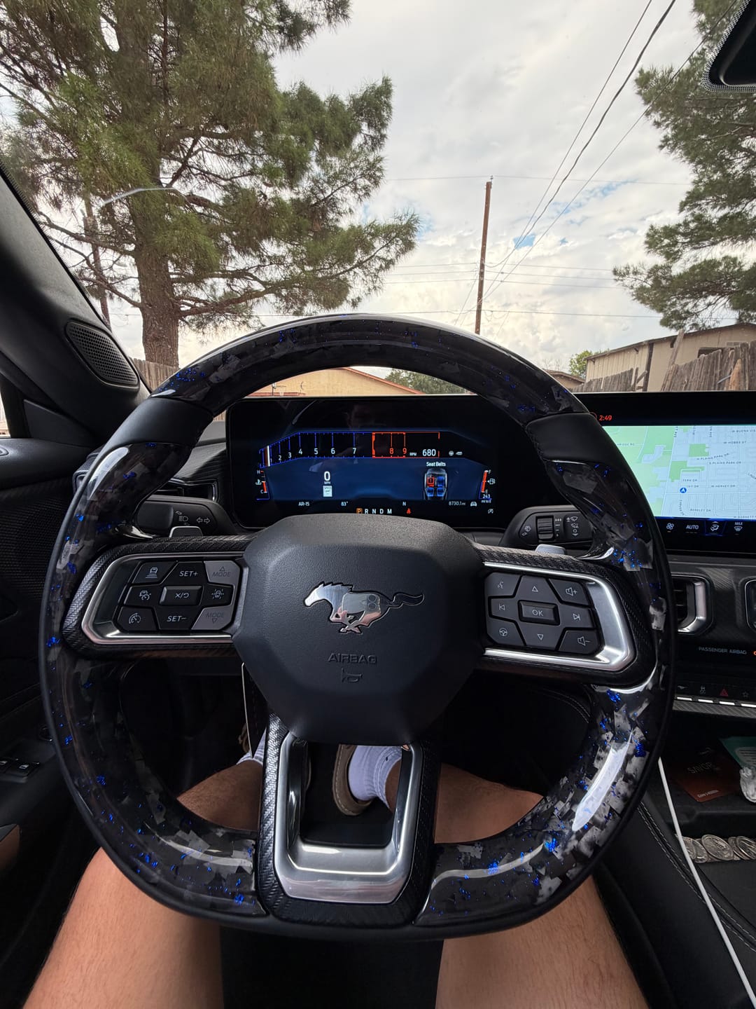 Customer photo review of Customizable Heated Carbon Fiber Steering Wheel for 2024+ Ford Mustang