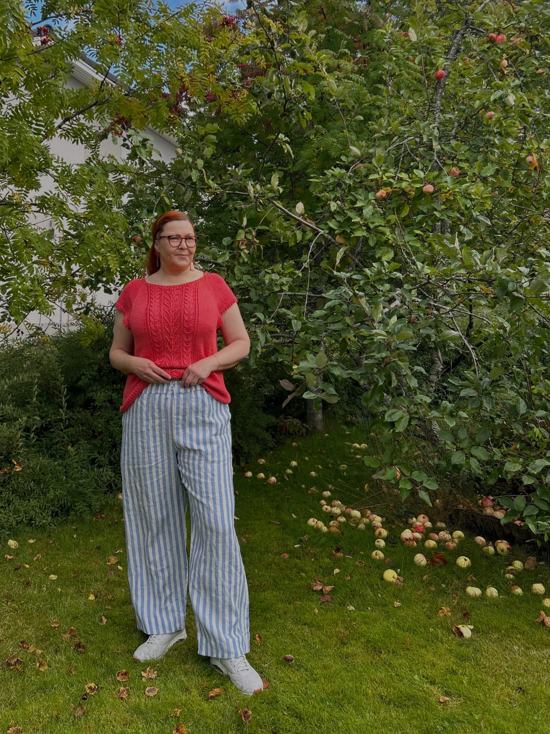 Customer photo review of Pystyraitainen sinivalkoinen Pellava - Pala