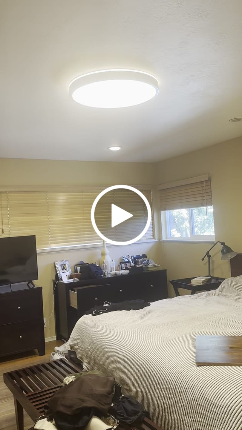 Customer video review of Scandinavian Wooden Round Dimmable LED Flush Mount