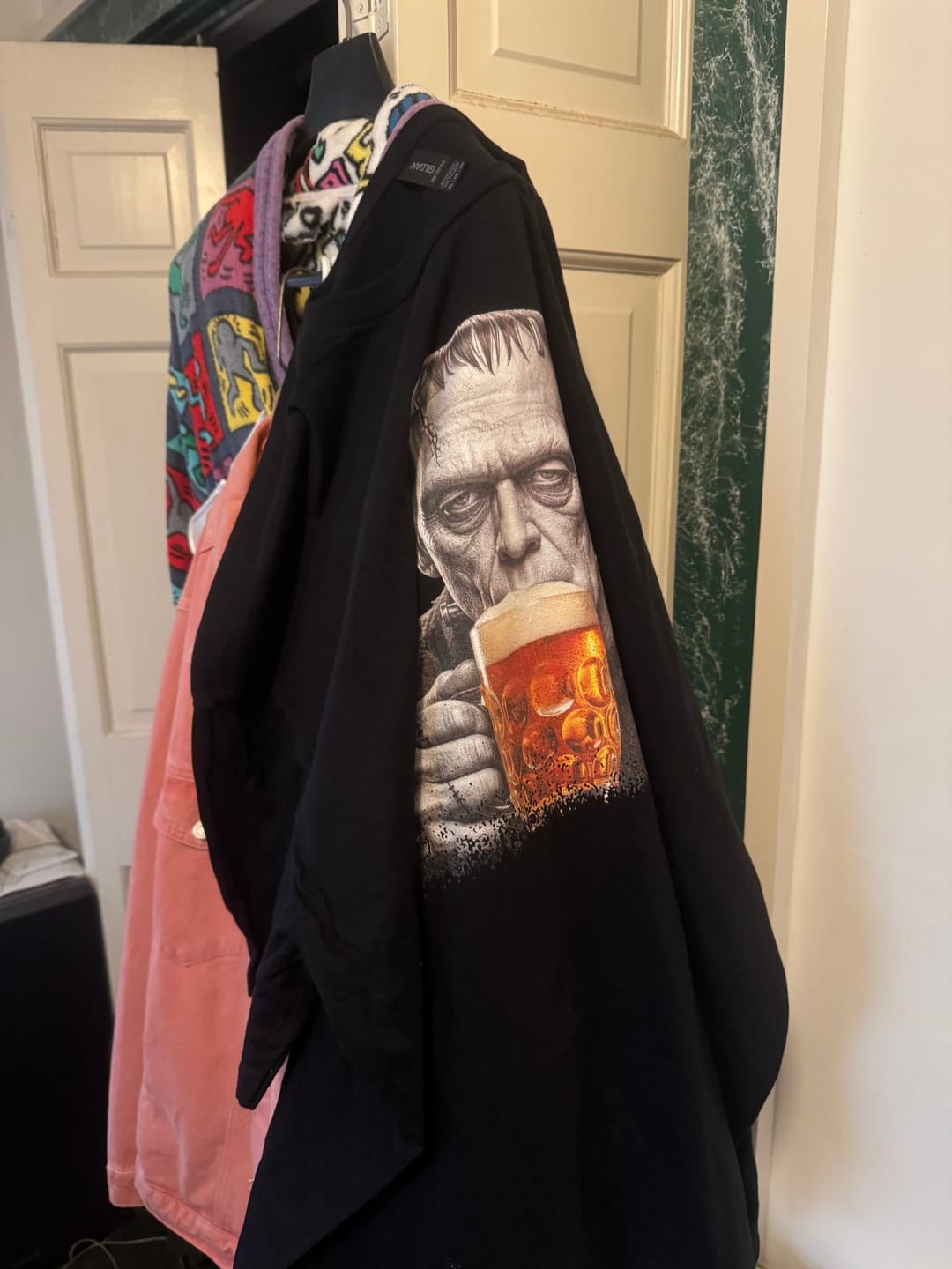 Customer photo review of Frankenstein Drinking Beer T-Shirt