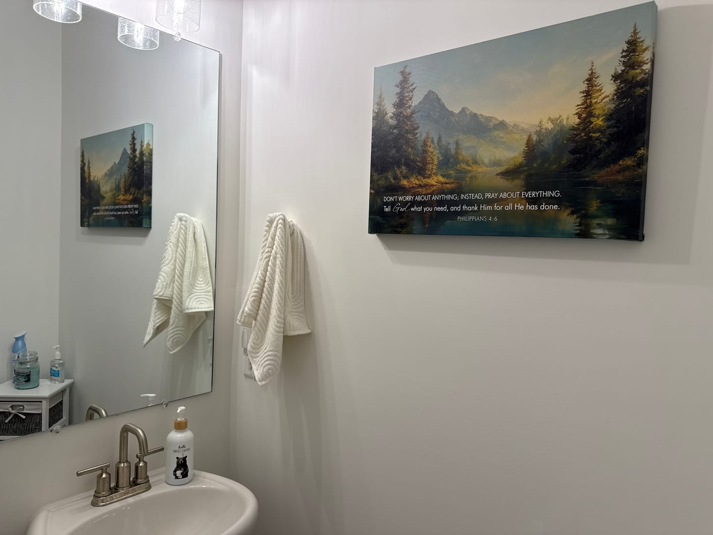 Customer photo review of Don't Worry, Pray About Everything – Philippians 4:6 Wall Art Canvas