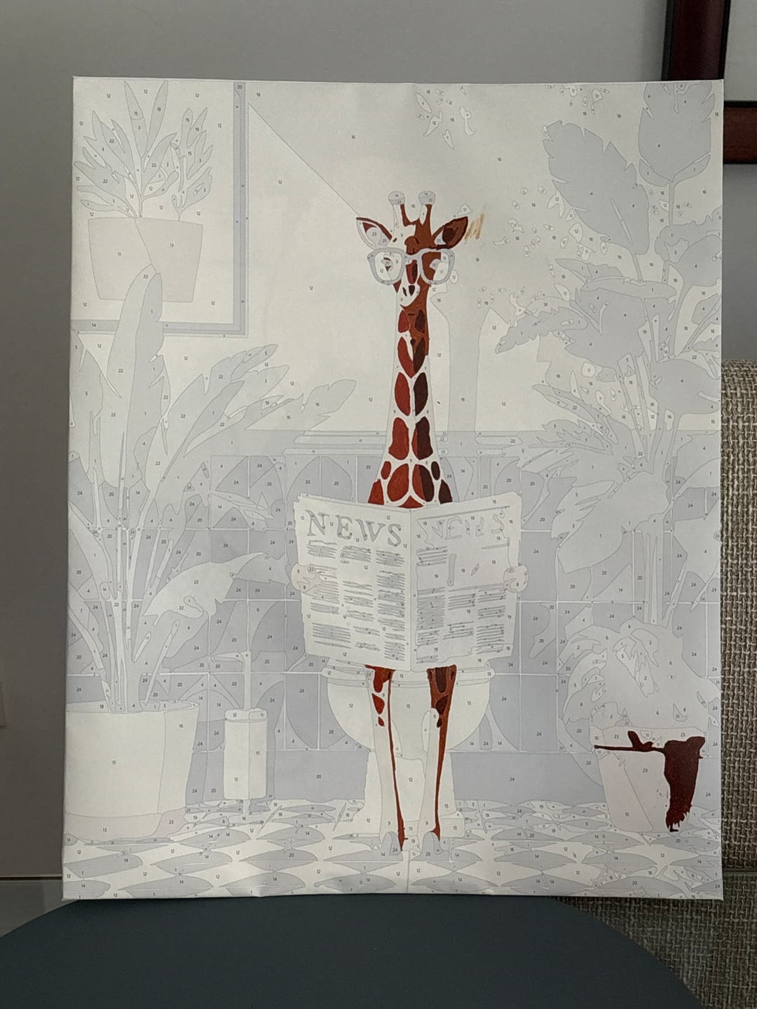 Customer photo review of Giraffe News | Paint by Number