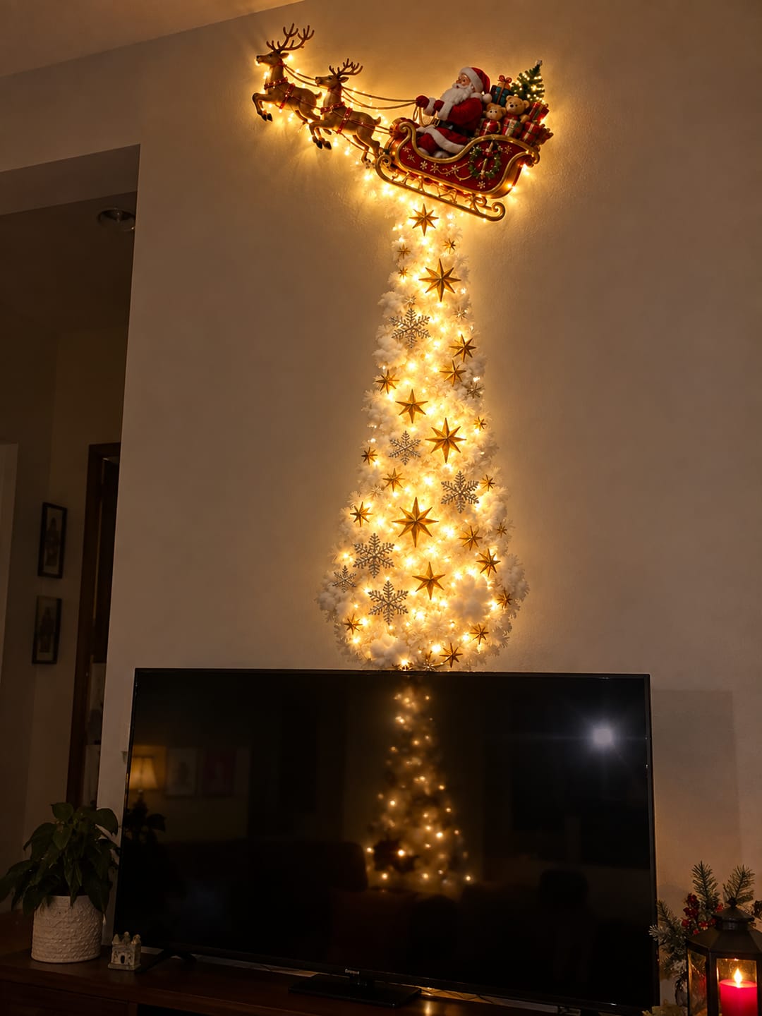 Customer photo review of Decoración Navideña de Pared con Luces