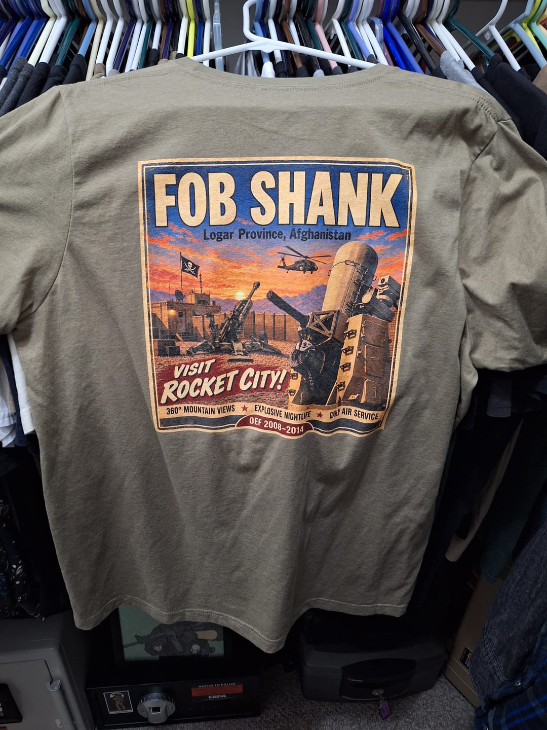 Customer photo review of FOB Shank Travel [Back Print] T-Shirt