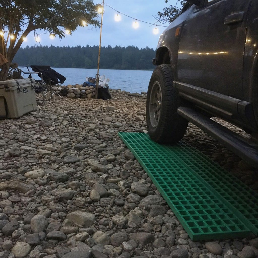 Customer photo review of GRP Bridging Ladders 4kg Fibreglass Support 4x4 Vehicles