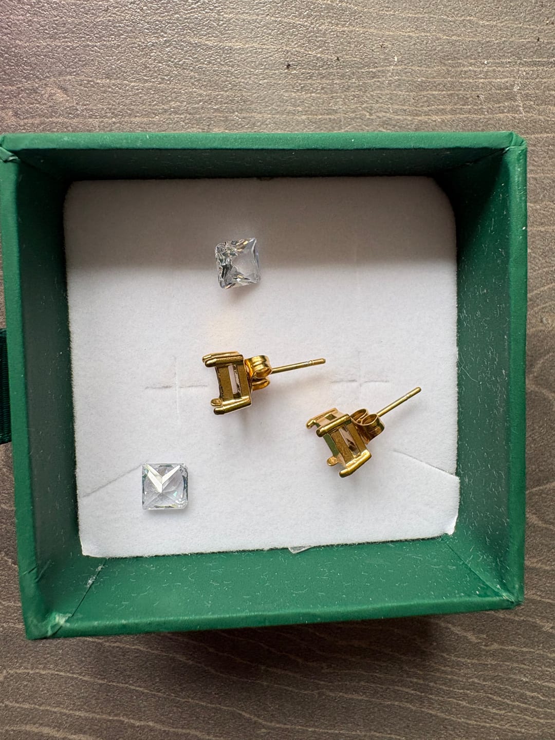 Customer photo review of Mia Mini Square Earrings