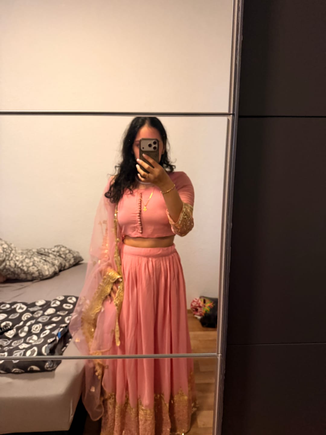 Customer photo review of Designer Lehenga Choli With Embroidery Sequence Work