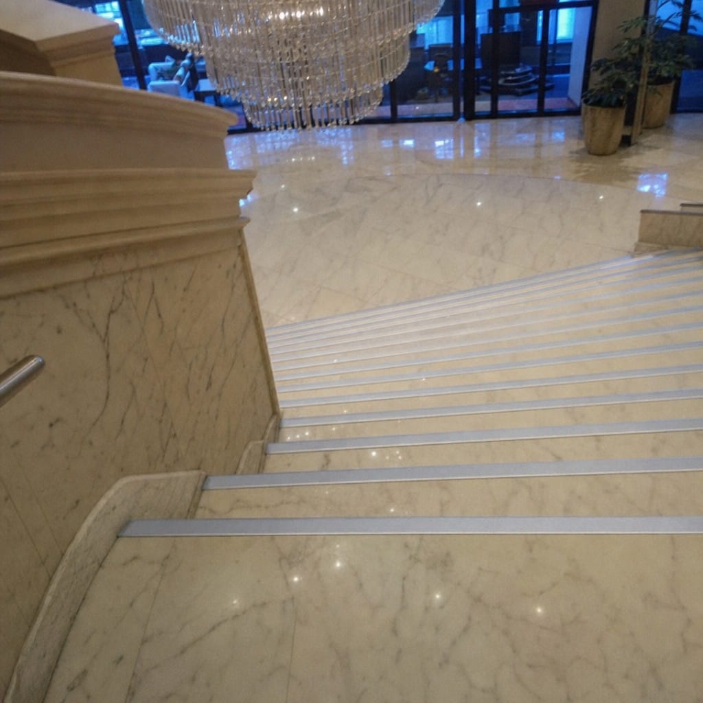Customer photo review of Single Channel Bullnose Stair Nosing 70mm Tread 2.75m