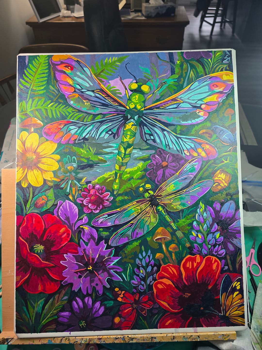 Customer photo review of Enchanted Dragonfly Garden (Paint by Numbers)