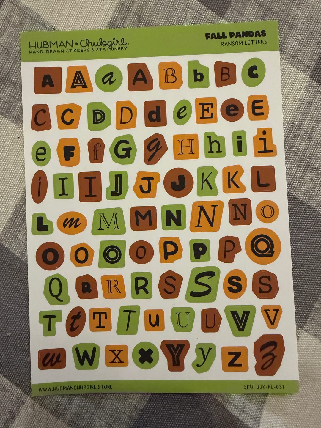 Customer photo review of Fall Pandas Ransom Letters