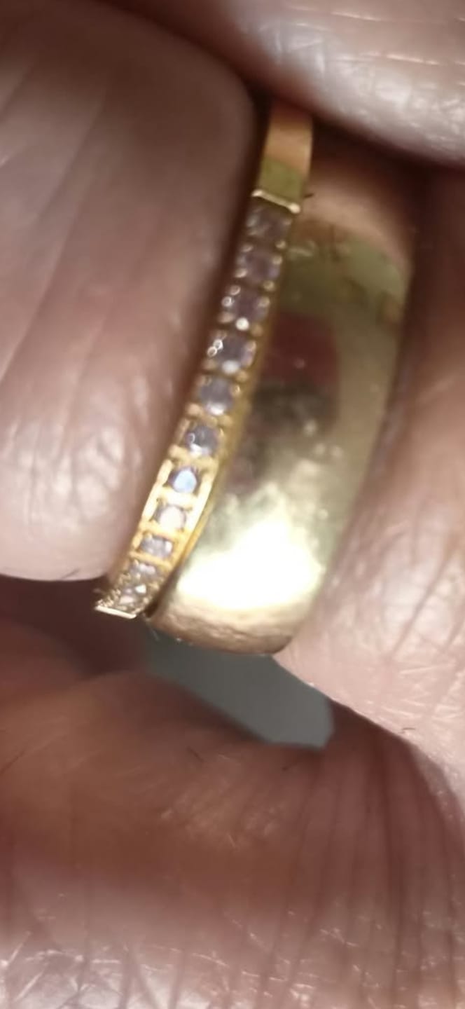 Customer photo review of 2mm Gold Half Glitz Eternity Ring | Cubic Zirconia Stacking Ring