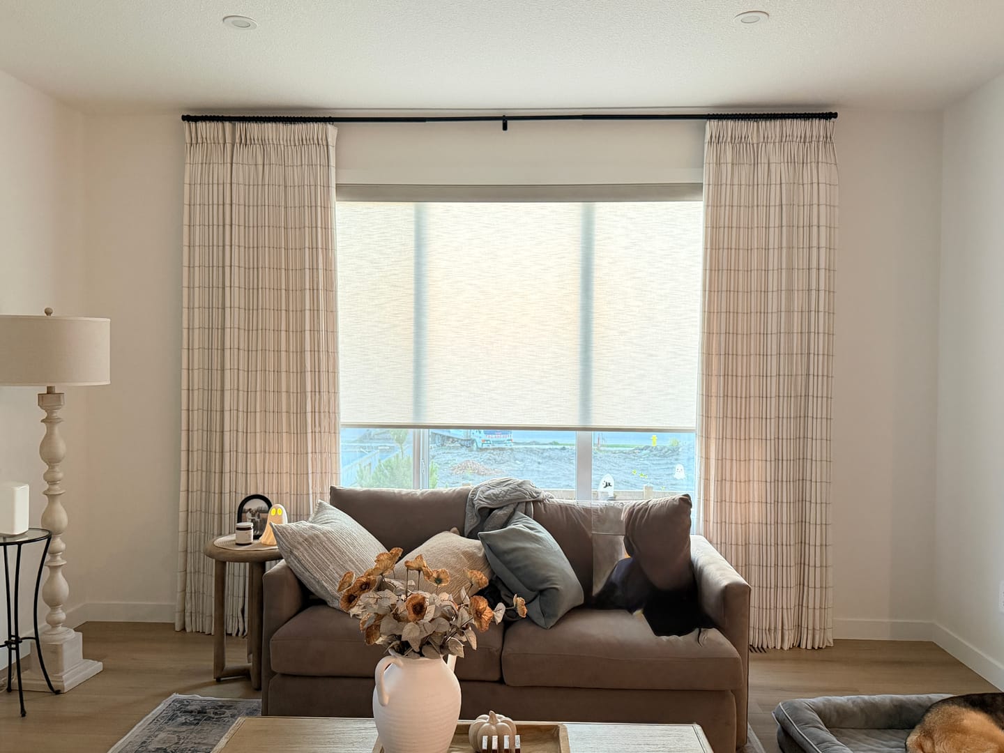 Customer photo review of Brooke Plaid Linen Pinch Pleated Curtains
