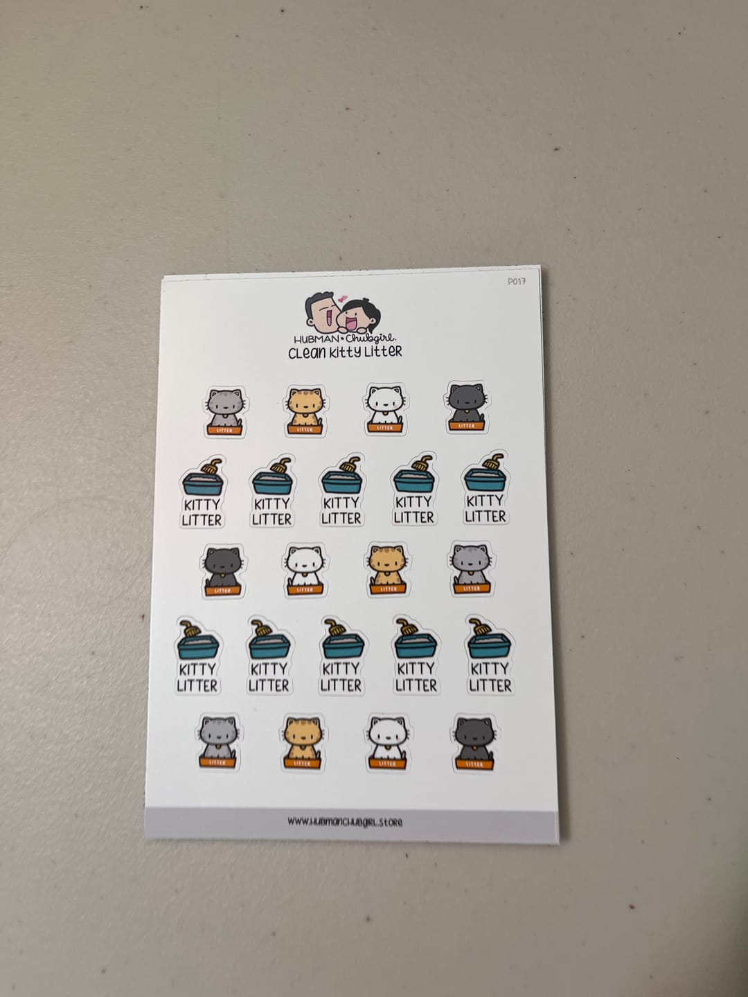 Customer photo review of Clean Kitty Litter Planner Stickers