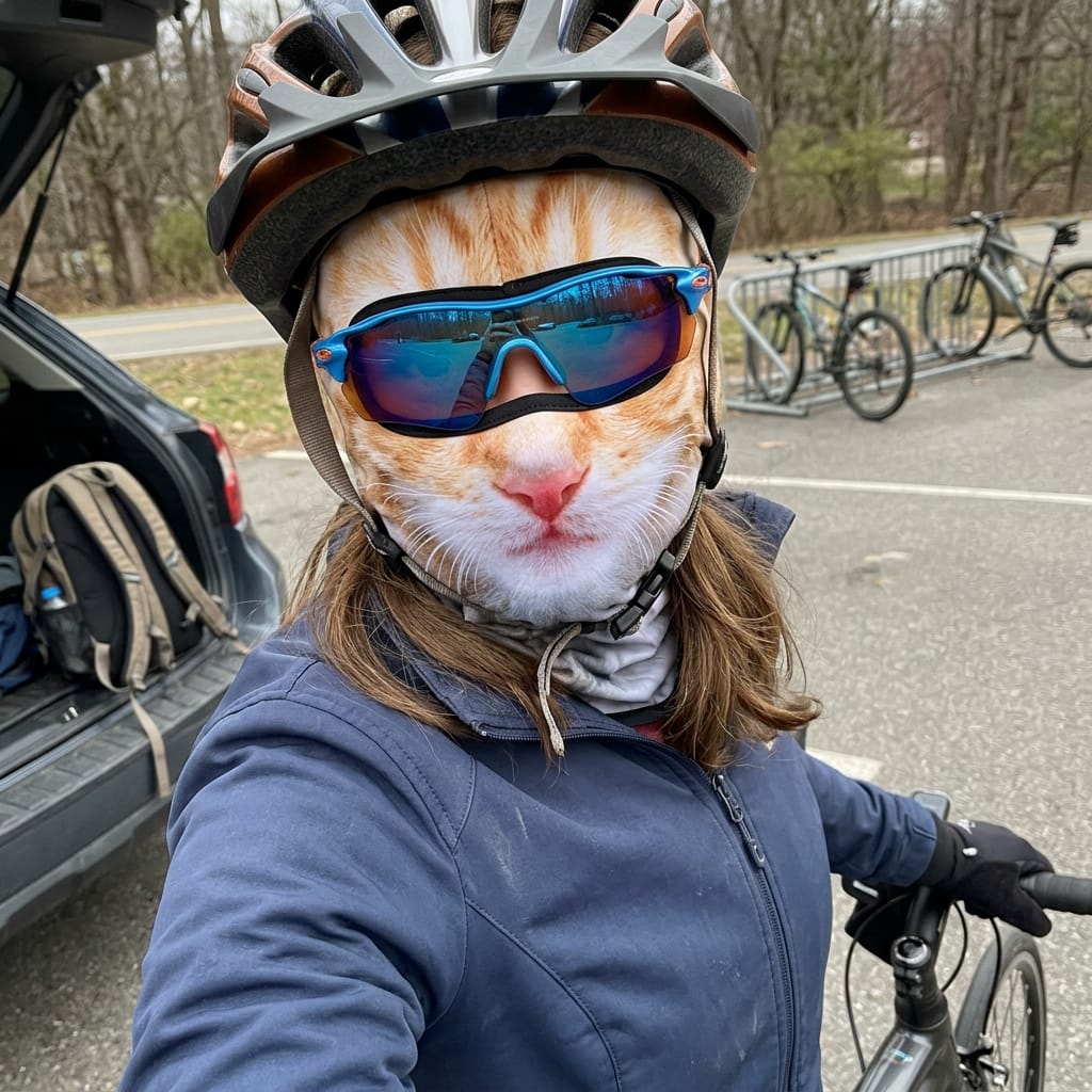 Customer photo review of Animal Masks for Winter Rides