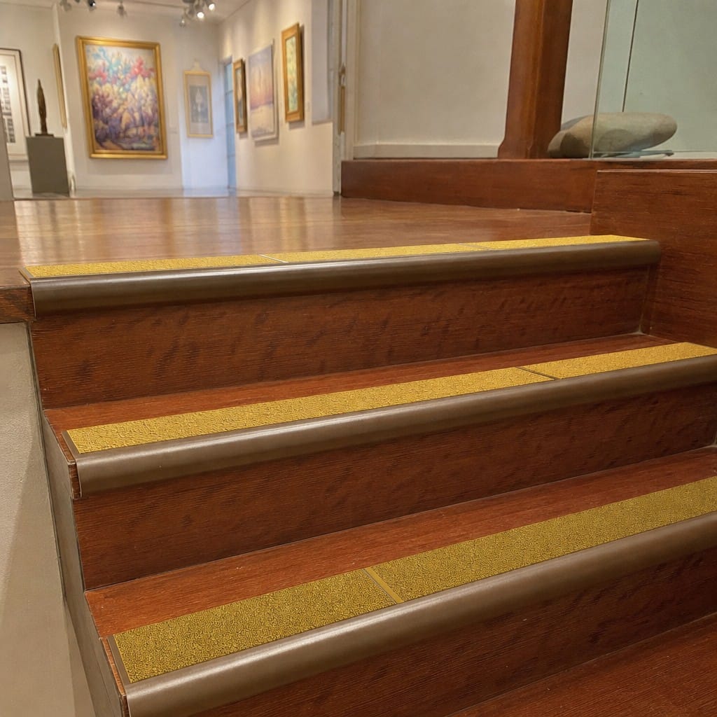 Customer photo review of Double Channel Stair Nosing 84mm Bullnose Aluminium PVC