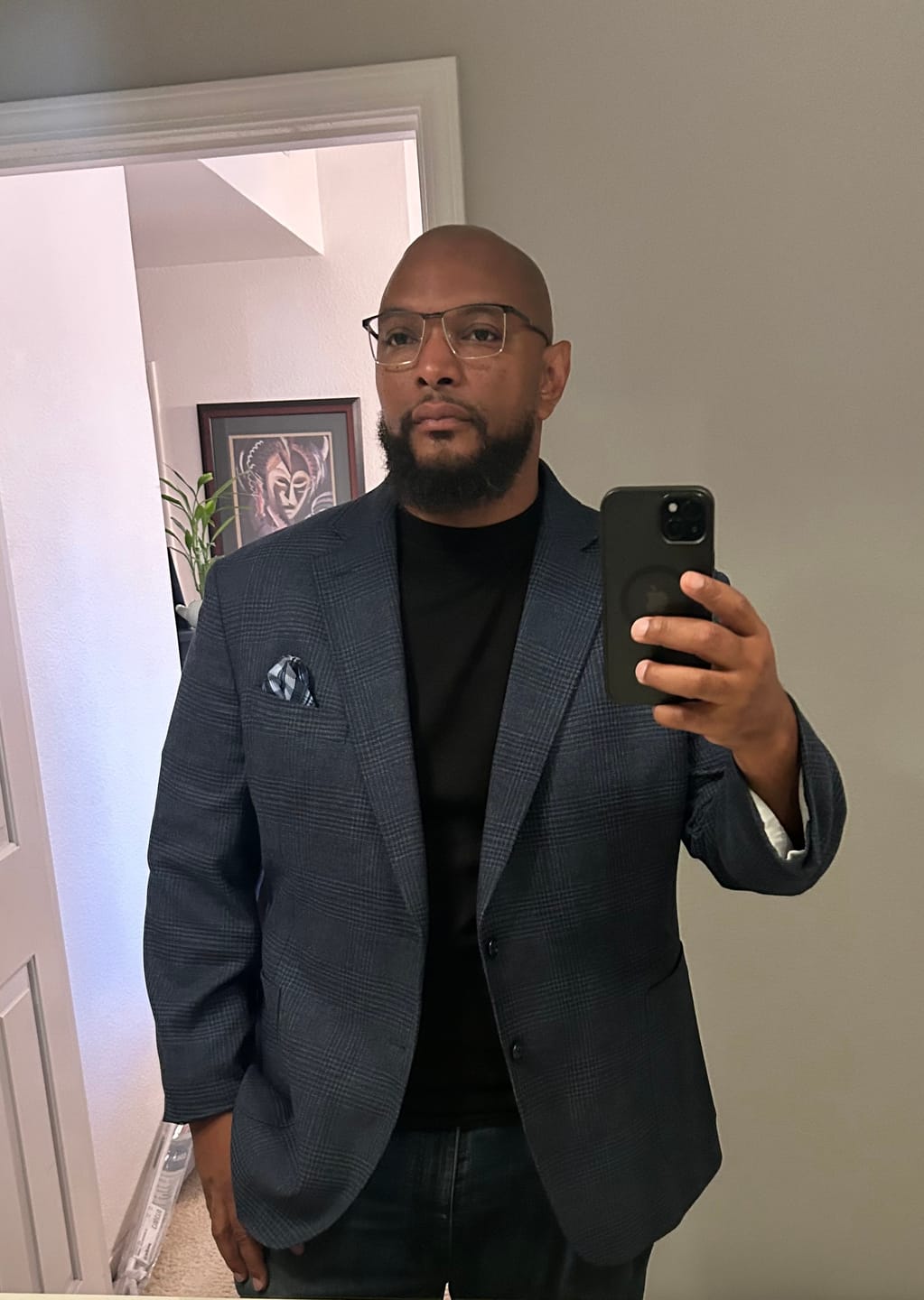 Customer photo review of Mock Neck T-Shirt