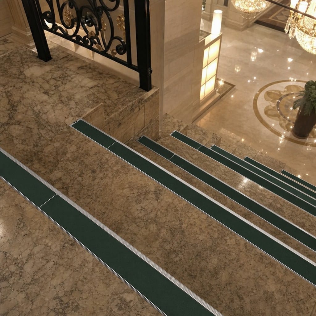 Customer photo review of Double Channel Stair Nosing 2.75m Rake Back 93mm Tread