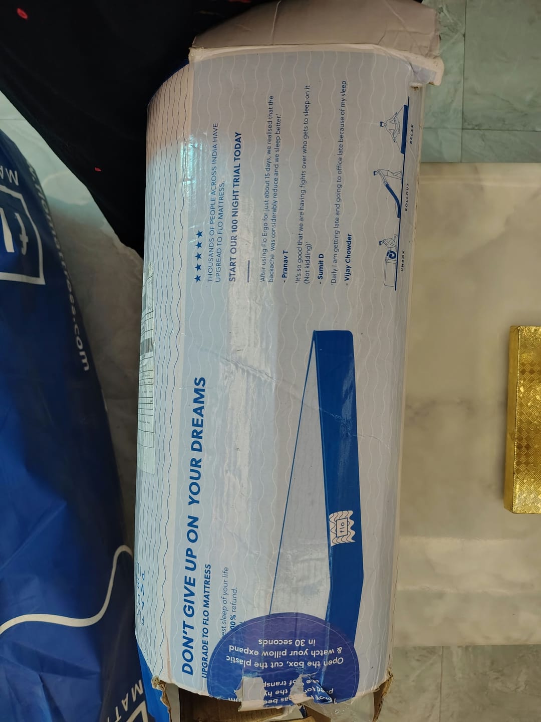 Customer photo review of Flo Adjustable Pillow (Memory Foam)