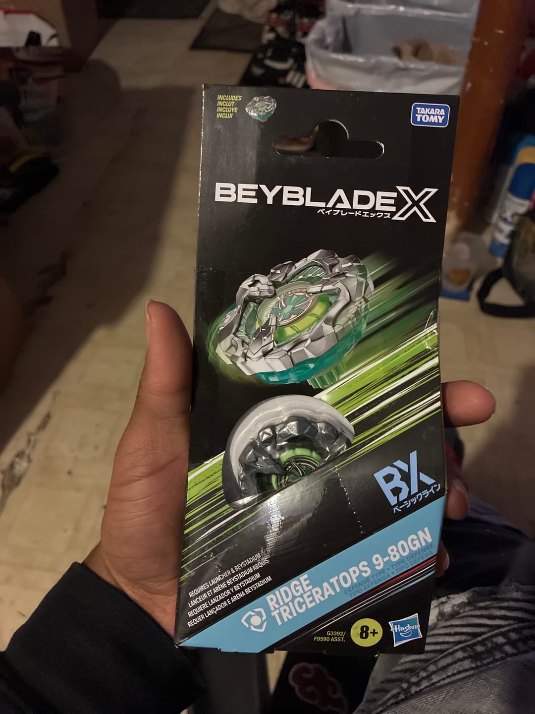 Customer photo review of Beyblade X Ridge Triceratops 9-80GN Booster Pack Set
