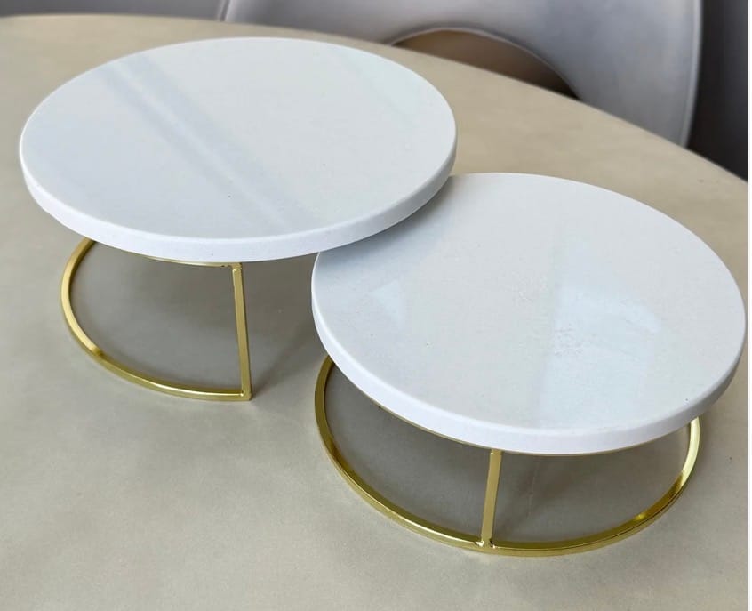 Customer photo review of Marble Cake Stands, Brass Metal