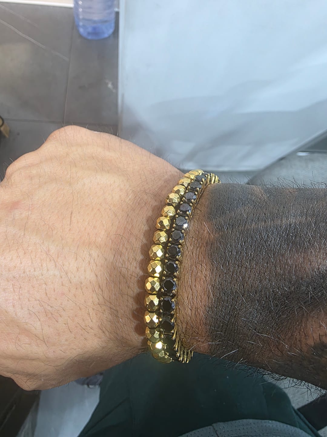 Customer photo review of Faceted Beads Bracelet