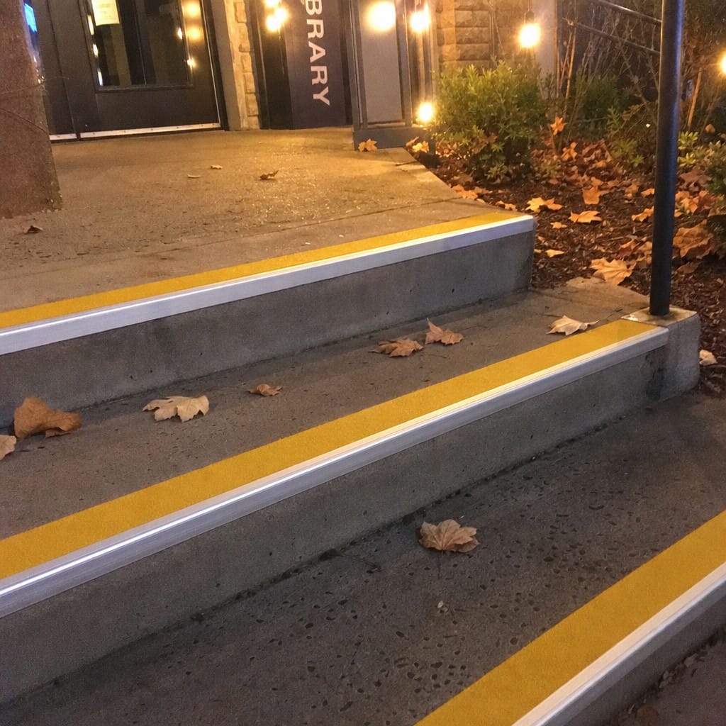 Customer photo review of Aluminium Stair Nosing Exterior Inserts Single Channel