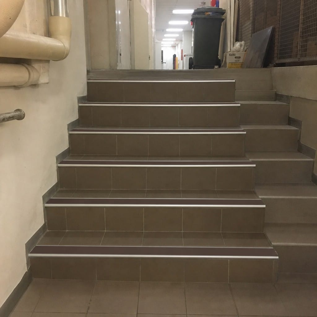 Customer photo review of Bullnose Stair Nosing 3.22m Aluminium 55mm Tread Single Channel